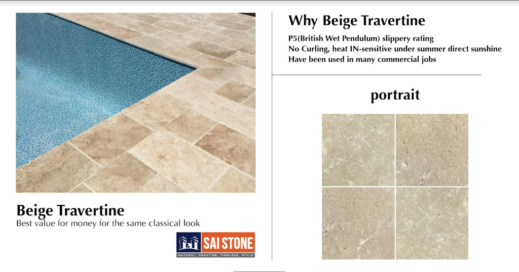 Paver Beige Travertine French Pattren Tumbled and Unfilled