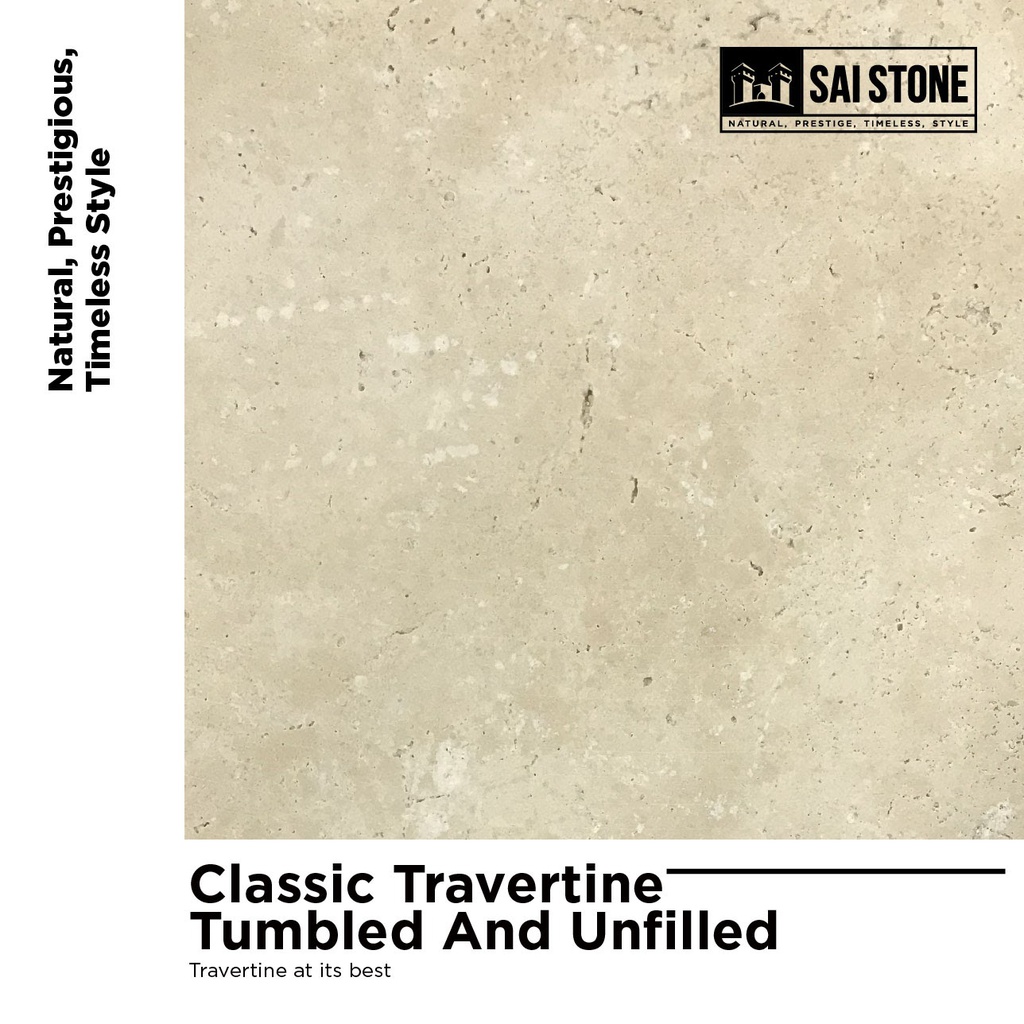 Classic Travertine 406x406x30 Tumbled and Unfilled