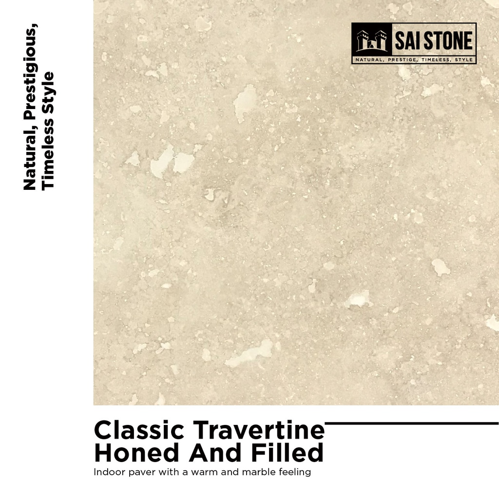 Paver Classic Travertine 610x610x12 Honed and Filled(Clearance)